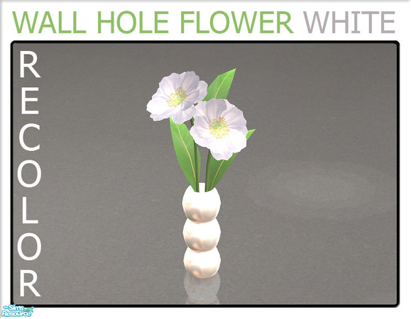 Sims 2 — Wall Hole Flower - White by linegud — A recolor of my flower for my wall hole shelf - or just for decorative use
