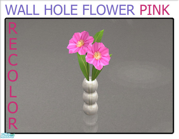 Sims 2 — Wall Hole Flower - Pink by linegud — A recolor of my flower for my wall hole shelf - or just for decorative use