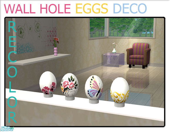 Sims 2 — Wall Hole eggs - Deco by linegud — A batch of recolors of my eggs for my wall hole shelf - or just for