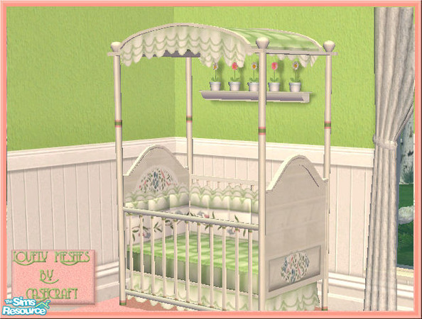 Sims 2 — Spring Green Nursery - Baby Crib Bedding by Betsy4arts — A soft gentle spring green nursery baby crib bedding