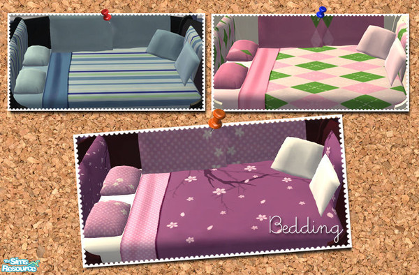 Sims 2 — Chez Moi Teen Bedroom - Bedding by phoenix_phaerie — Cute bedding to match the Chez Moi Bedroom suite. Available