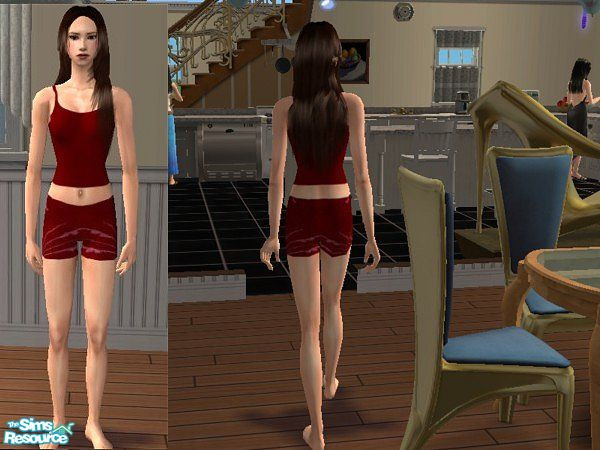 Sims 2 — Red Night Short  by LadyDeluxe — Comfortable night short that are fashionable when you forget to change.