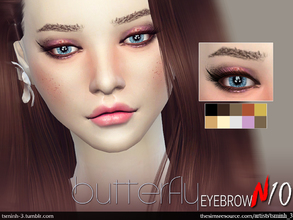 Sims 4 — Butterfly Eyebrow by TsminhSims — EYEBROW.N10 - Ten colors - Custom thumbnails - Custom swatches thumbnails -