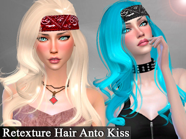 Sims 4 — Retexture Hair Anto Kiss.Need Mesh by Genius6662 — - Need Mesh - 18 Colors