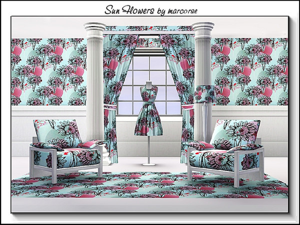 Sims 3 — Sunflowers_marcorse by marcorse — Fabric pattern sunflowers in a different light. 