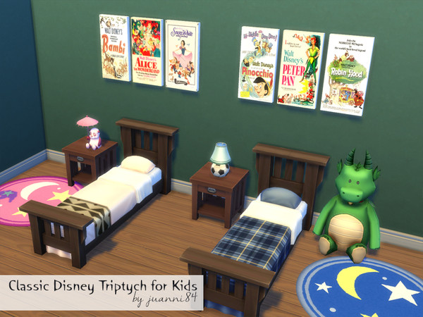 Sims 4 — Classic Disney Triptych for Kids - Get to Work needed by juanni84 — Classic Disney Triptych wall art for