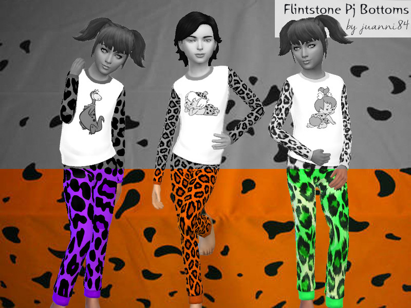 Sims 4 The Sims Resource | Flintstone Pajama Bottoms for Kids by TSR Creator