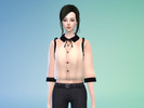 Sims 4 — Chiffon collared blouse - mesh needed by worud02022 — for everyday, formal, party. Thank you for downloading my