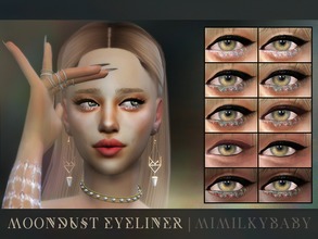 Sims 4 — Moondust Eyeliner N1 by Daerilia — - Eyeliner with glitter [4 colors with and w/o upper eyelid] + 2 plain