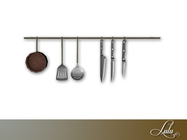 Sims 3 — Loft Kitchen Utensil Rack by Lulu265 — Part of the Loft Kitchen Set Fully CAStable