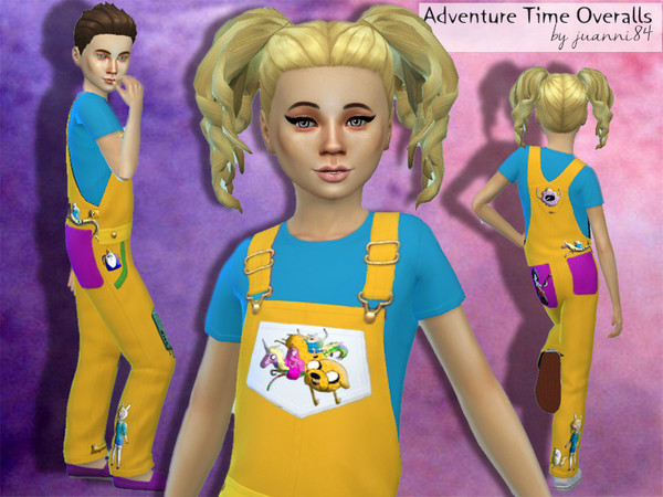 Sims 4 — Adventure Time Overalls for Kids by juanni84 — Overalls for kids with Adventure Time Characters