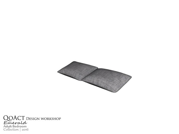 Sims 3 — Emerald Bed Pillows by QoAct — Part of the Emerald Adult Bedroom QoAct Design Workshop | 2016 Bedroom Collection