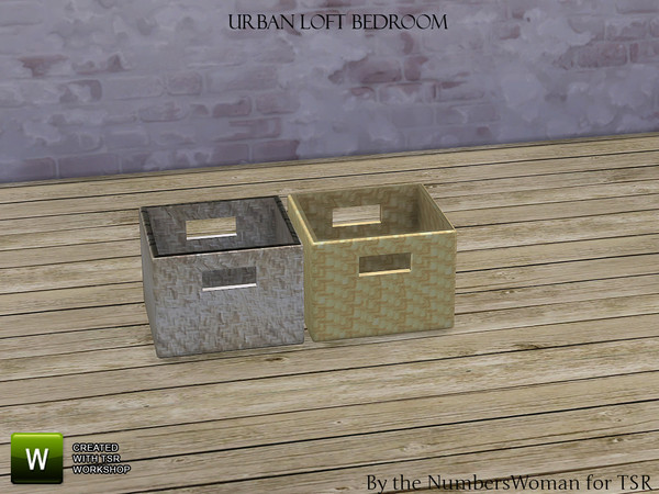 Sims 4 — Urban Loft Bedroom Dresser Baskets by TheNumbersWoman — Urban Styled used furniture for that look on a budget.