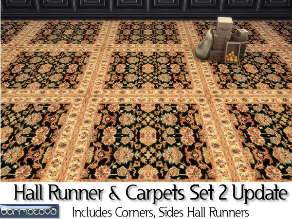 Sims 4 — Full Border Horizontal Carpet by abormotova2 — This is part 1 (horizontally laid) of Update of Hall Runner and