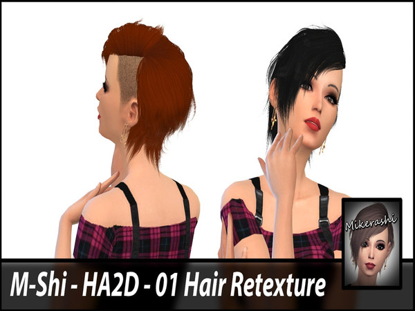 Sims 4 — M-Shi - HA2D - 01 Hair Retexture (Mesh Needed) by mikerashi — -22 Colors - Texture made by Me - You Need mesh !!