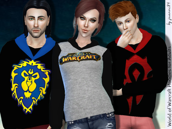 Sims 4 — World of Warcraft Gaming Hoodies for Adults by juanni84 — Set of World of Warcraft Hoodies for Adults *Logo