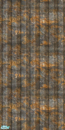 Sims 2 — Rusty Corrigated Sheeting by hatshepsut — Part of the Rusty Build Set.