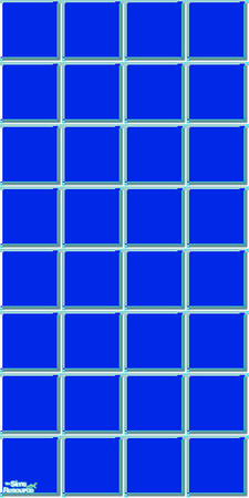 Sims 2 — Coloured Tiles - Bright Blue by simonandy — Coloured wall tiles in bright blue