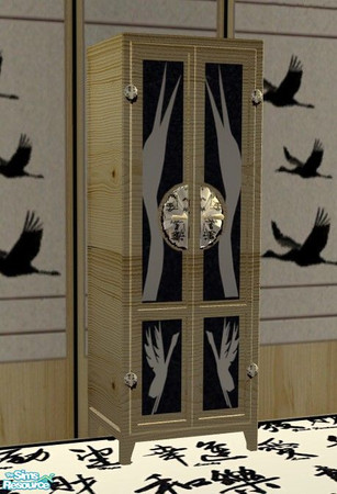 Sims 2 — Dansei Bedroom - Dresser by Riverwillows — Tall, simple pine dresser in asian style. By Riverwillows.