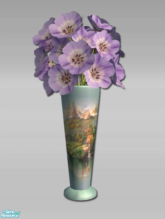 Sims 2 — Posy Vase - Vase 01 by Shakeshaft — Part of a recolour of my Hallway Set, with lightwood finishes, hunter green