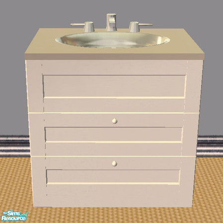 Sims 2 — Just white sink unit by H3wwy — By request a recolour of Caravanshopsims2 Campagne bathroom in just white. 