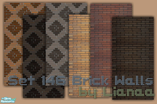 Sims 2 — Set 146 Brick Walls by Lianaa by Lianaa — Set 146 Brick Walls by Lianaa