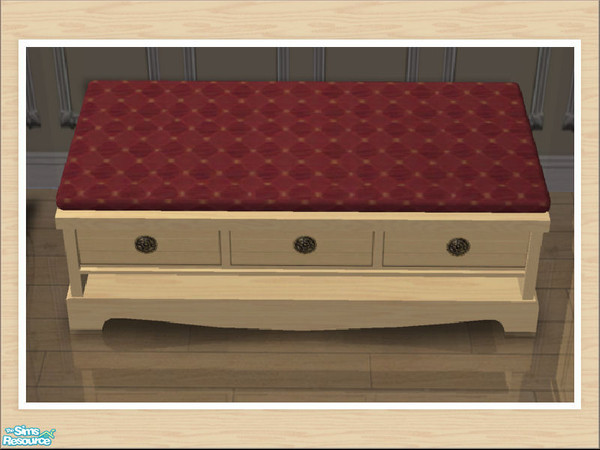 Sims 2 — Cozy Cottage Bedroom Bench by jlk2400 — Part of my Cozy Cottage Bedroom set.