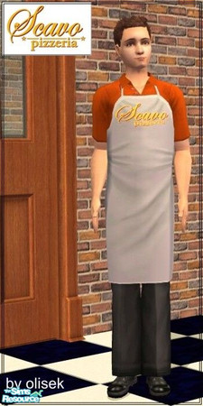 Sims 2 — MT Scavo Pizzeria Uniform by olisek — Scavo Pizzeria Uniform for male teen sim