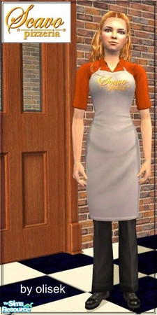 Sims 2 — FT Scavo Pizzeria Uniform by olisek — Scavo Pizzeria Uniform for female teen sim
