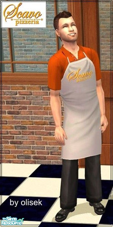 Sims 2 — MA Scavo Pizzeria Uniform by olisek — Scavo Pizzeria Uniform for male adult sim