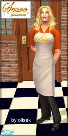 Sims 2 — FA Scavo Pizzeria Uniform by olisek — Scavo Pizzeria Uniform for female adult sim