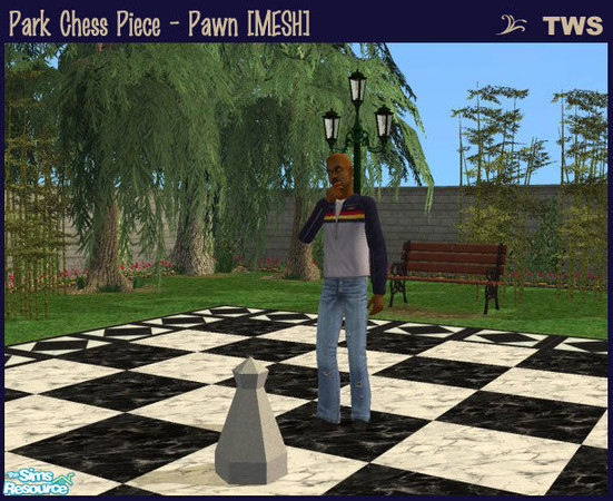 Sims 2 — Park Chess Piece - Pawn [MESH] by wildstar24 — Large pawn chess piece.