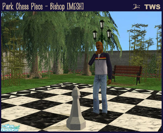 Sims 2 — Park Chess Piece - Bishop [MESH] by wildstar24 — Large bishop chess piece.