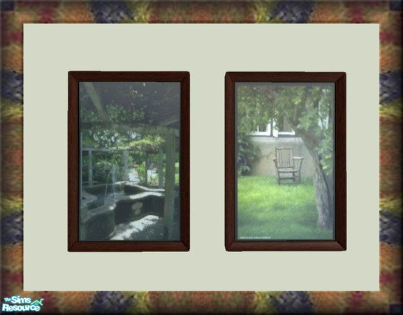 Sims 2 — Millwork Set  - Pair of Photos by jeni — Garden Photographs on 'An Anonymous Masterpiece', the sepia pair of