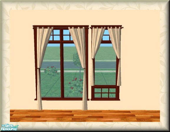 Sims 2 — Ivory Leaf LoftCurtain  by jeni — An Ivory Cream Fabric with a Leaf Pattern. Sometimes all you want is a