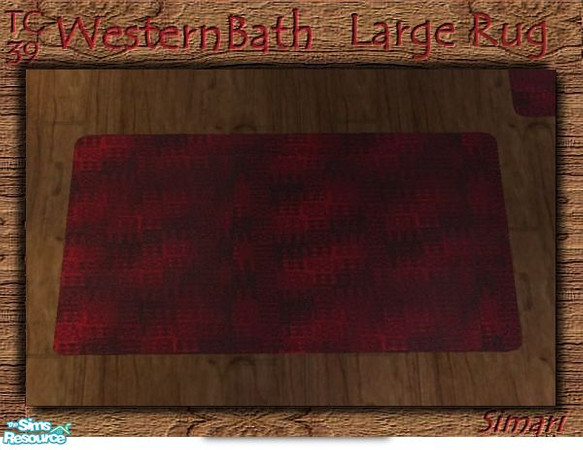 Sims 2 — TC39 Western Bath-Large Rug by simari — Large fuzzy red and black plaid rug. Compliments the TC39 Western Bath.