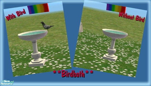 Sims 2 — Bird Bath - Mesh by simscom — Brought to you by the Sims2 Community Project...Please enjoy this set we have made