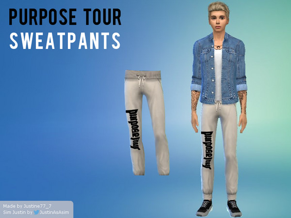 Sims 4 — Purpose Tour sweatpants - Justin Bieber by justine77_7 — Justin's sweatpants he wears on the Purpose World Tour