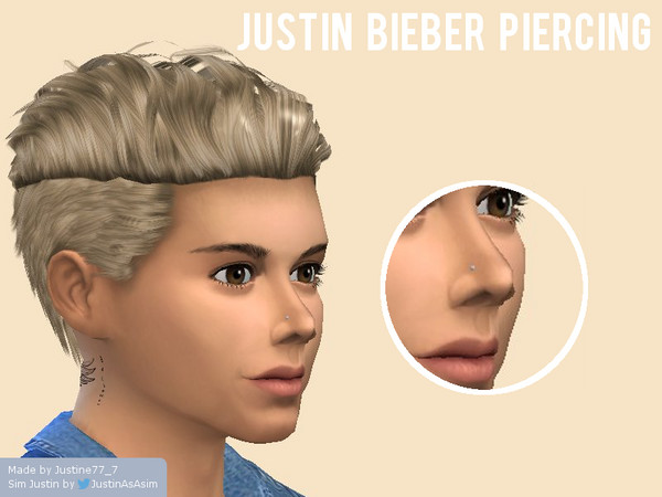 Sims 4 — Nose piercing (right) by justine77_7 — This is the place where Justin has a nose piercing.