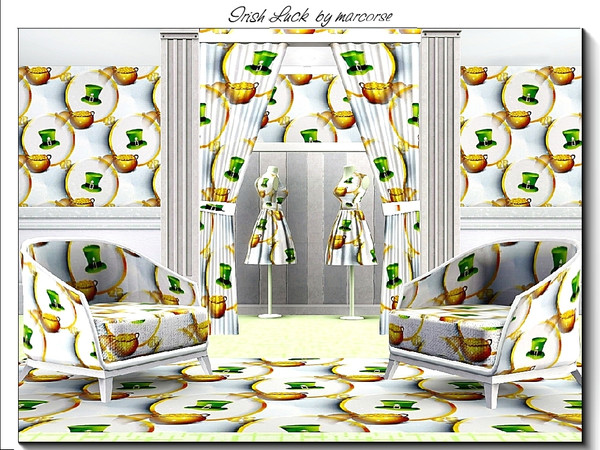 Sims 3 — Irish Luck_marcorse by marcorse — Themed pattern - pot of gold and Irish hat for St. Patrick's Day.