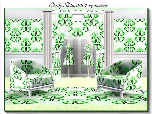 Sims 3 — Candy Shamrocks_marcorse by marcorse — Themed pattern: heart candies in a shamrock design for St. Patrick's Day