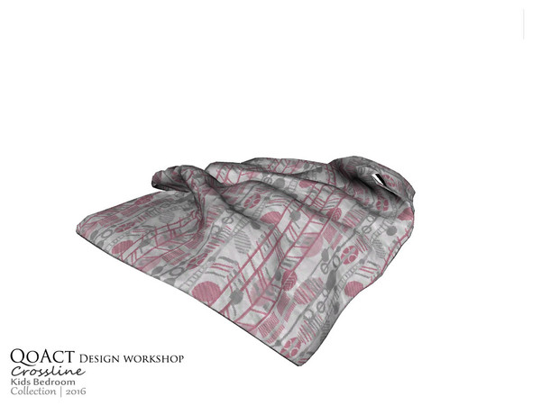 Sims 3 — Crossline Bed Messy Blanket by QoAct — Part of the Crossline Kids Bedroom QoAct Design Workshop | 2016 Bedroom