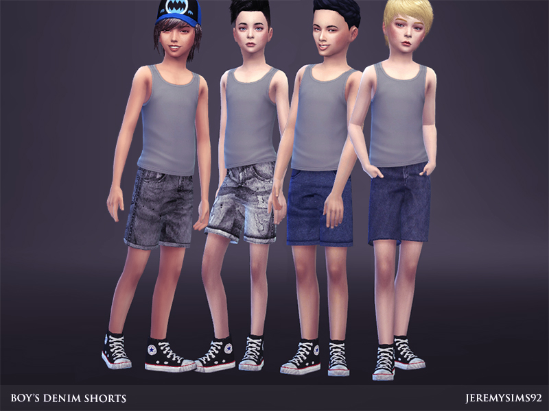 Sims 4 - Boy's Denim Shorts by jeremy-sims92 - Denim Shorts for boy 4 ...