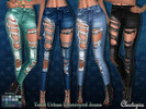 Sims 4 — Set53- Total Urban Destroyed Jeans by Cleotopia — Taking urban to a whole new level with this total destroyed