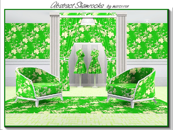Sims 3 — Abstract Shamrock_marcorse by marcorse — Abstract pattern: abstract design of shamrocks and style elements in