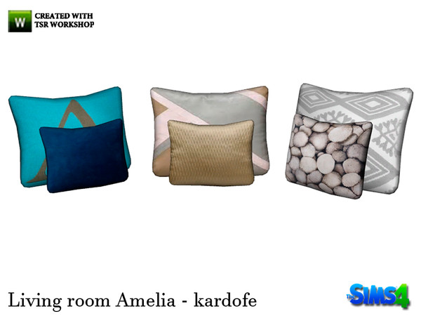 Sims 4 — kardofe_Living room Amelia_Cushions2 by kardofe — Set of two cushions in three different textures each, to be