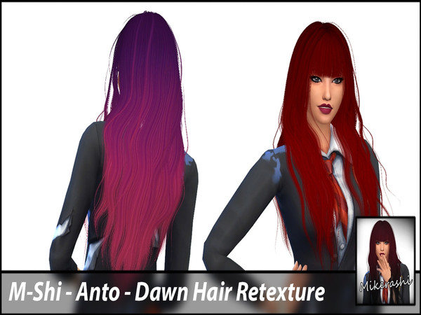 Sims 4 — M-Shi - Anto - Dawn Hair Retexture (Mesh  by mikerashi — -50 Colors -Texture made by Me -Standalone i Hope you
