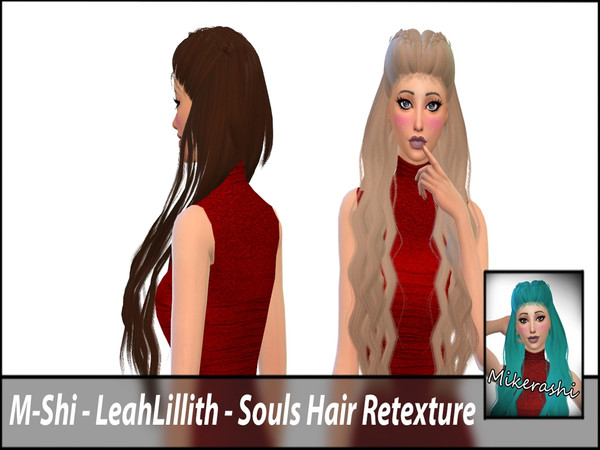 Sims 4 — M-Shi - LeahLillith - Souls Hair Retexture (Mesh Needed) by mikerashi — -28 Colors (No Ombre) -Texture made by