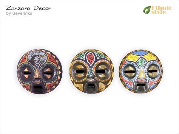 Sims 4 — [ZanzaraDecor] Ethnic mask08 Baluba by Severinka_ — Ethnic mask08 Baluba, African stile From the set of 'Zanzara
