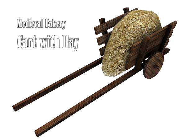 Kiolometro's Medieval Bakery Cart with Hay